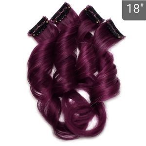 18 inch Colored clip in human hair extensions